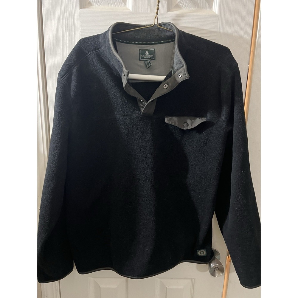 GH Bass Men's Explorer Fleece Black Pullover Jacket Coat SZ XL‎
